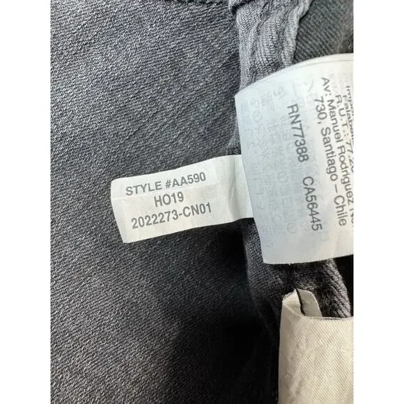 Madewell Women’s 10” High Rise Skinny Jeans Size 32 Black Wash Button Front Fray - Picture 14 of 15